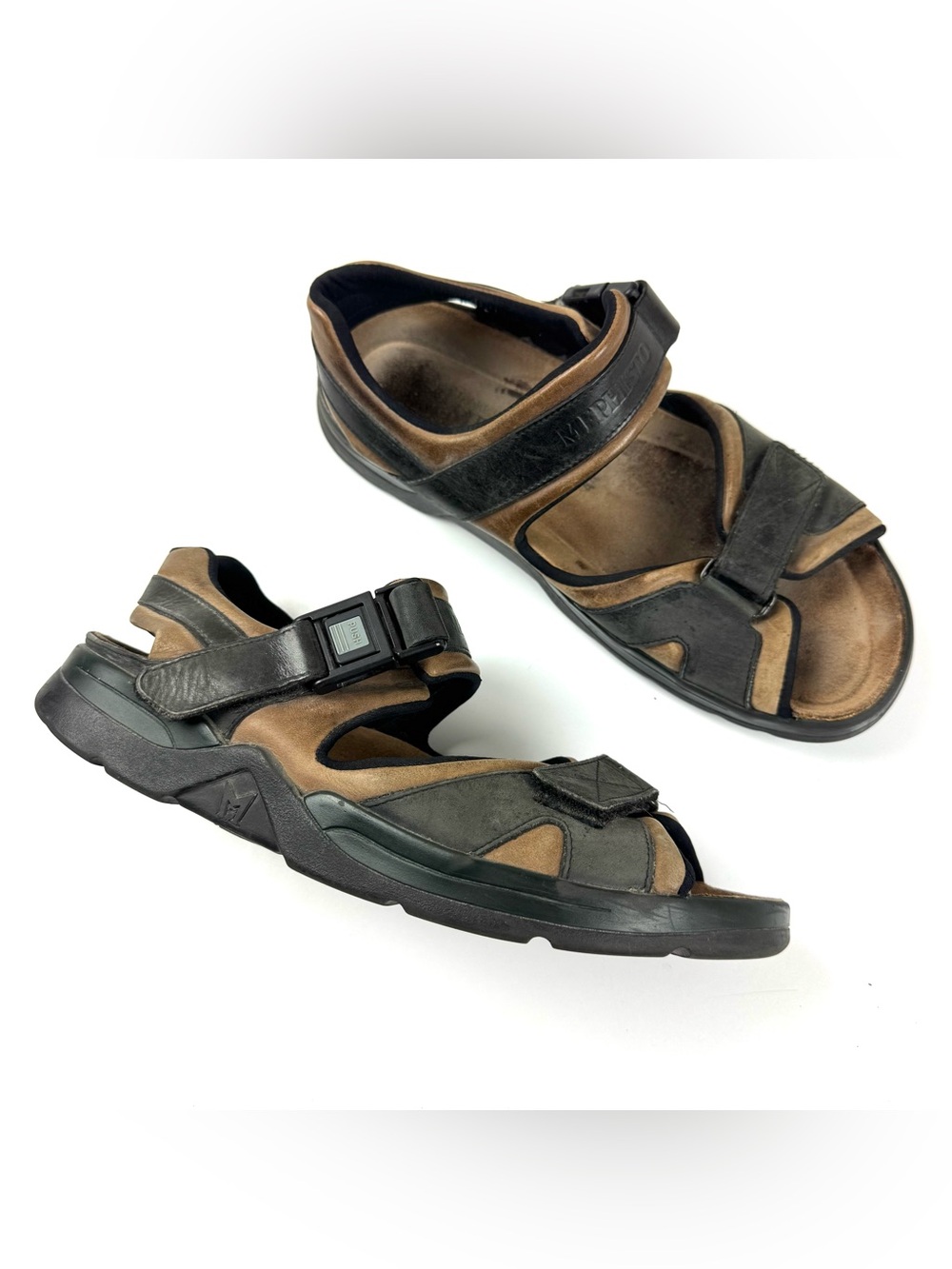 Mephisto Shark Fit Leather Dark Brown Men's Sandals EU 44 US Sz 10 Comfort Shoes